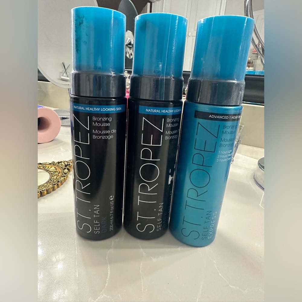THREE bottles St Tropez self tanning foam